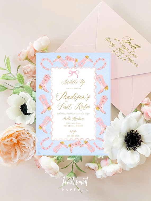 Western Birthday Invitation, Cowgirl Birthday Invitation, Rodeo Invitation, Saddle Up invitation, Howdy Invitation, Boots