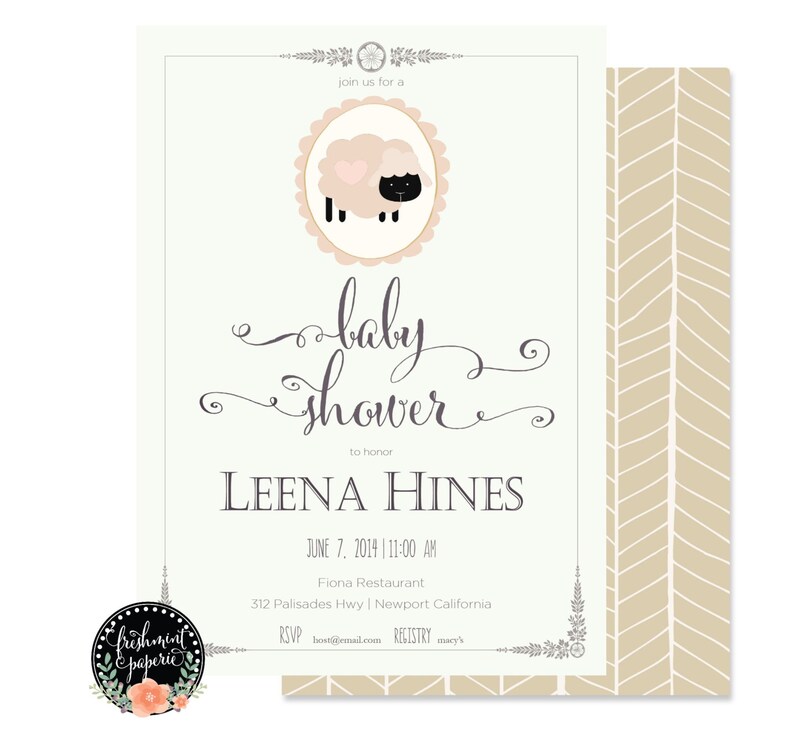 Little lamb invitation baby shower invitation lamb Etsy