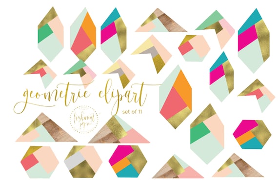 geometric clipart - abstract shapes clipart - boho clipart - geometric shapes clipart - colorblock clipart - freshmint paperie