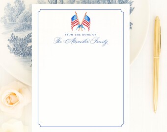 Personalisierte Vaterländischer Hinweis Karten, USA Flagge Briefpapier