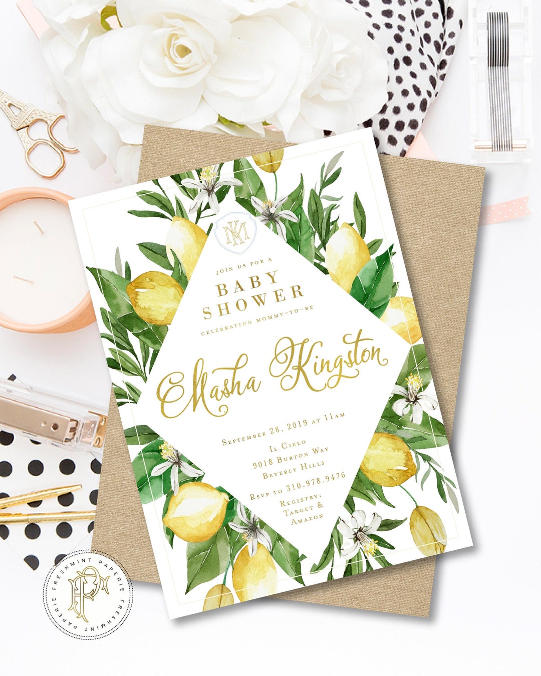 Lemon Invitation Lemons Invitation Bridal Shower Etsy