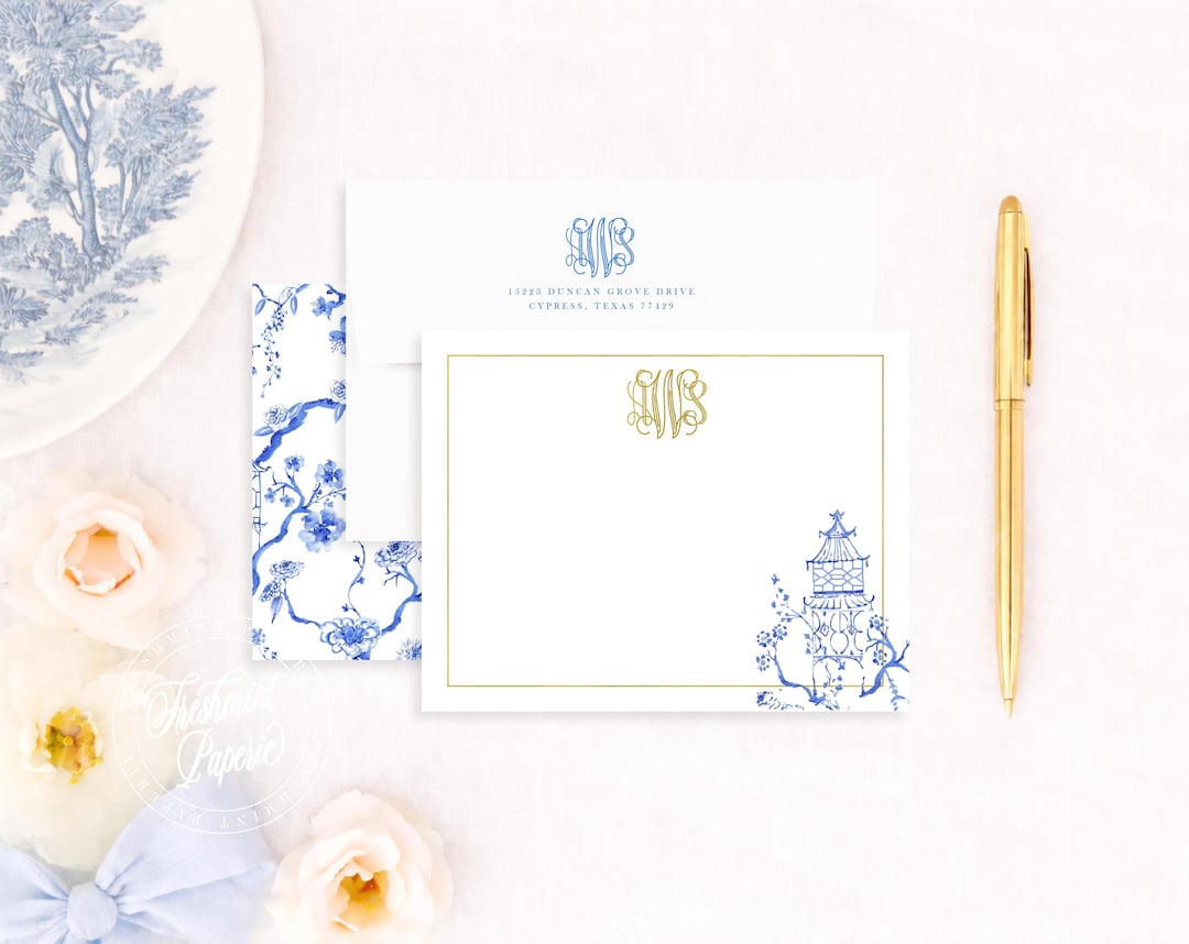 Personalized Stationery - Monogram Note Cards - Monogram Stationery ...