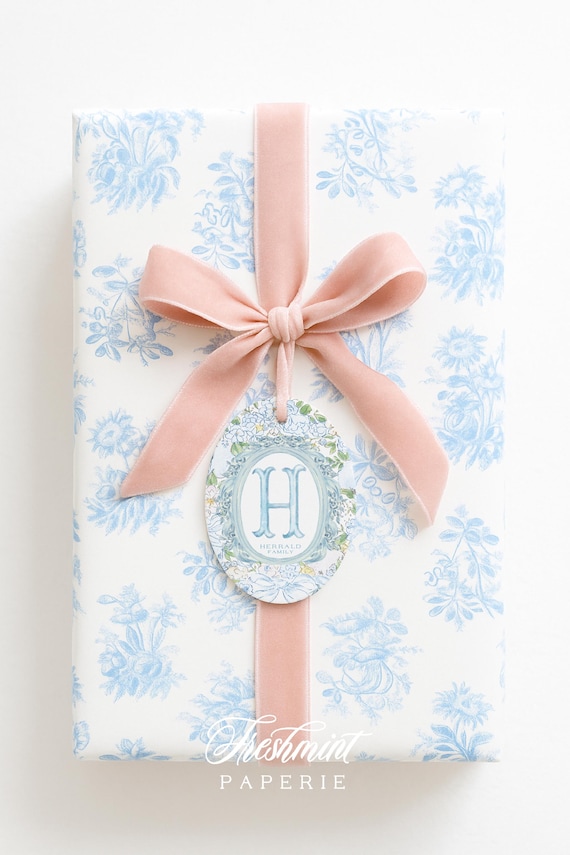 Personalized Monogram Gift Tags: Set of 24