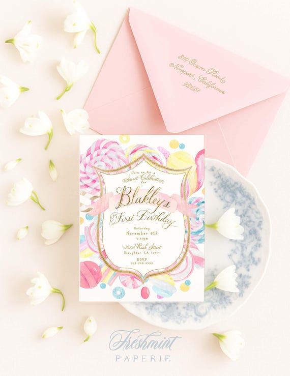Candy Land Birthday invitation - Candyland Invitation - Candy Land Invitation - Sweets Party invite - Sweet Celebration - Sweet Invitation