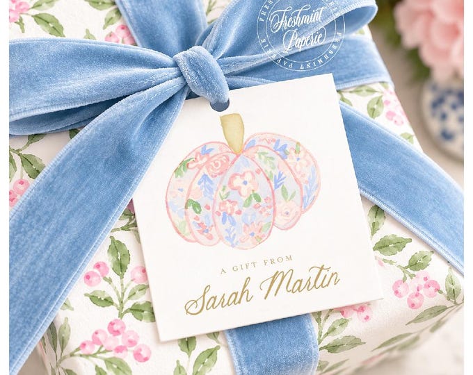 Personalized Pumpkin Gift Tags: Set of 25