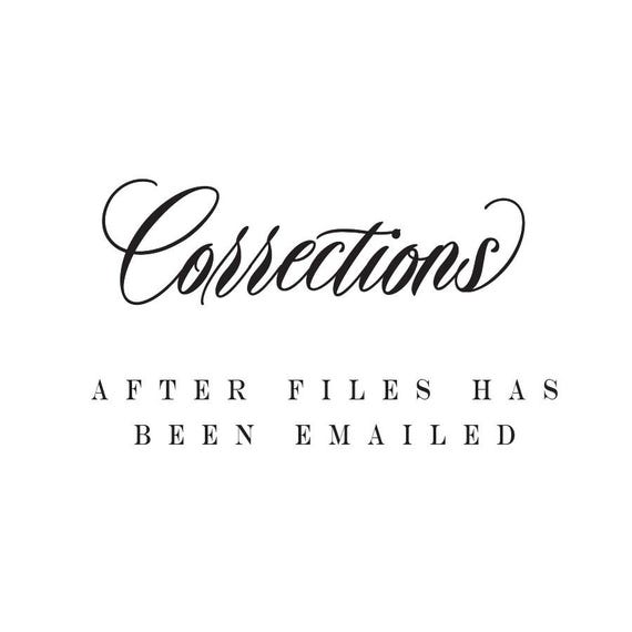 Corrections to Wall Art / Invitations / Stationery