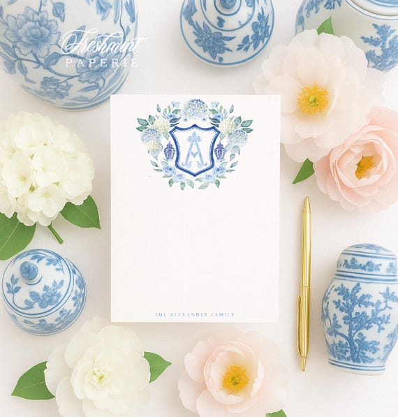 Custom Ginger Jar Monogram Notepad - 5x7