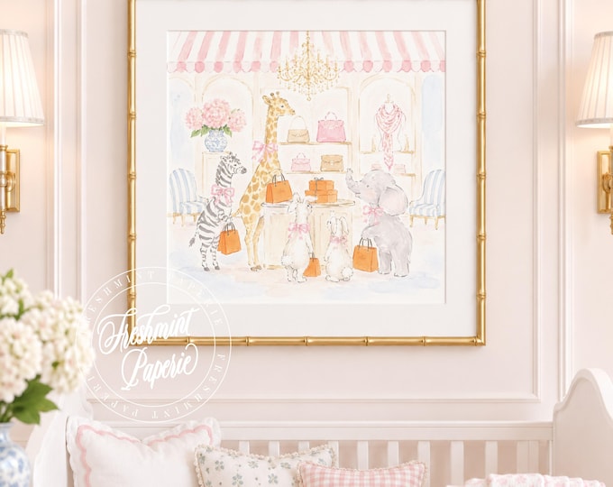 Nursery Wall Art, Bunny art, Shopping, Department store, Butterflies, Grandmillennial, Chinoiserie