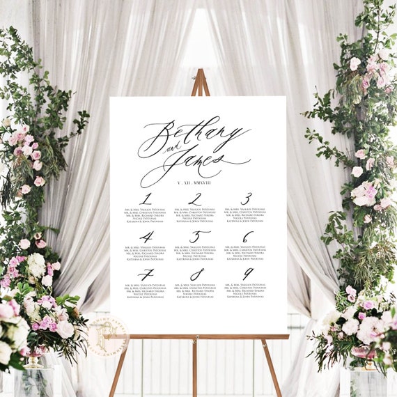 Seating Chart to match your invitation | Calligraphy Seating Chart | Guest Chart | Wedding Seating Chart | Wedding Stationery