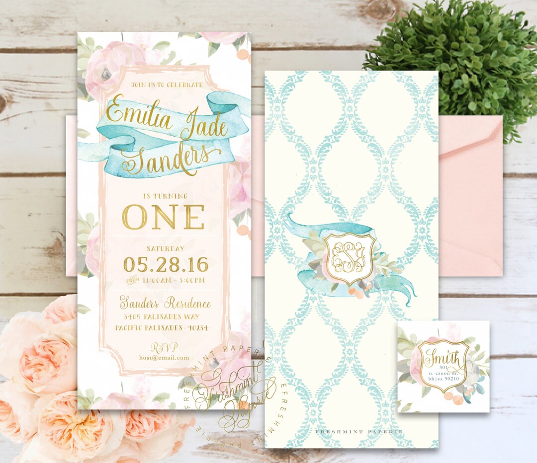 Printable Invitations Girls Floral Invitation Vintage - Etsy