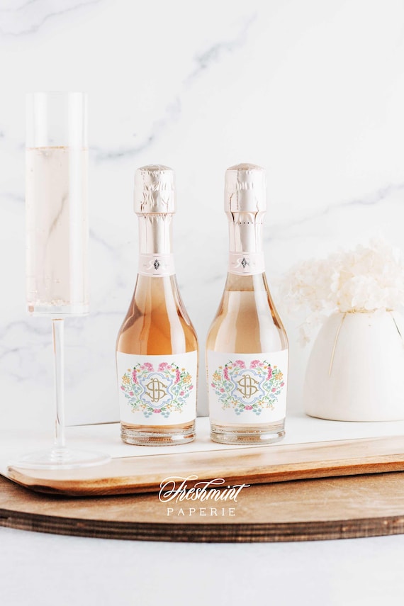 Mini Champagne Labels - Wine labels - Mini Champagne Stickers - Bottle Labels - Stickers - 3.5x2 labels