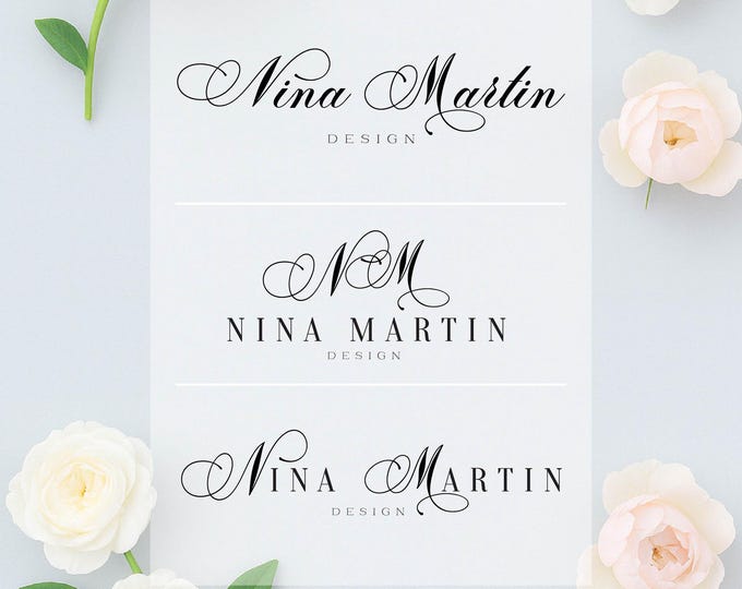 Custom Logo Design: Modern Business Branding, Calligraphy Monogram