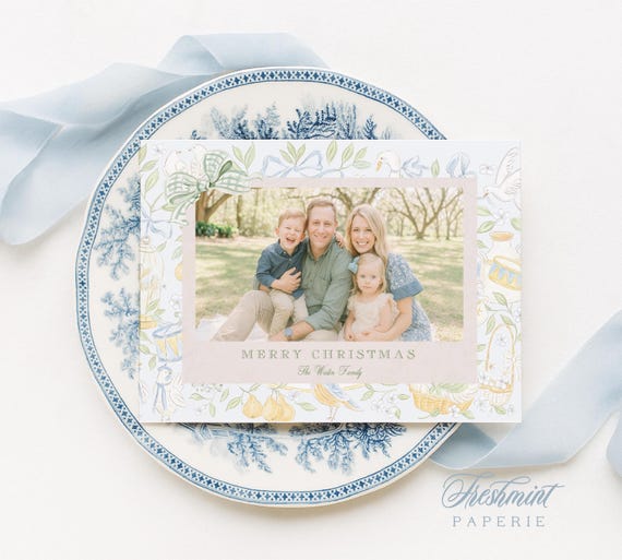Watercolor Christmas Photo Cards: 12 Days of Christmas, Gingham