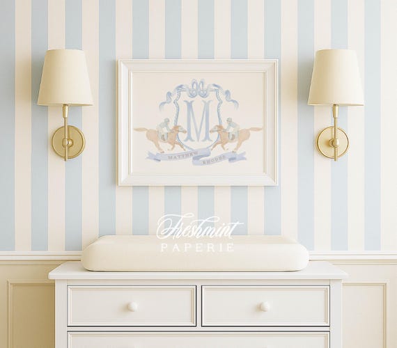 Horse Derby wall art, Derby Wall Art, Nursery name print, Horse Racing Wall art, Custom nursery wall art