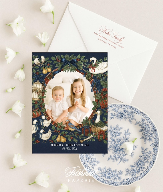 Plaid Photo Holiday Cards: Tartan Stewart Christmas Family Cards