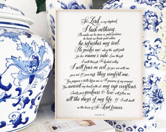 Psalm 23 Scripture Print: Bible Verse Typography