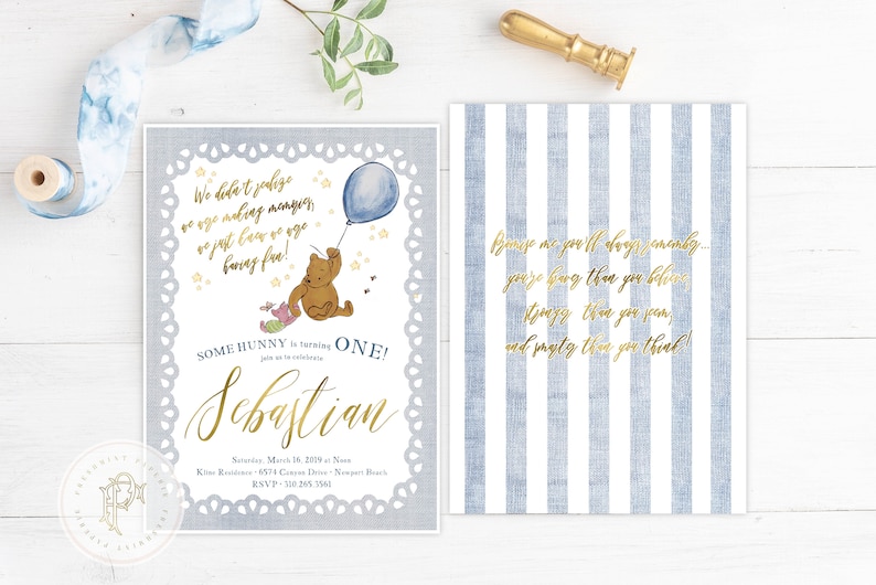 Pooh invitation Winnie the Pooh Classic Winnie the Pooh invitation Vintage Winnie the Pooh Invitation Winnie the Pooh Invite