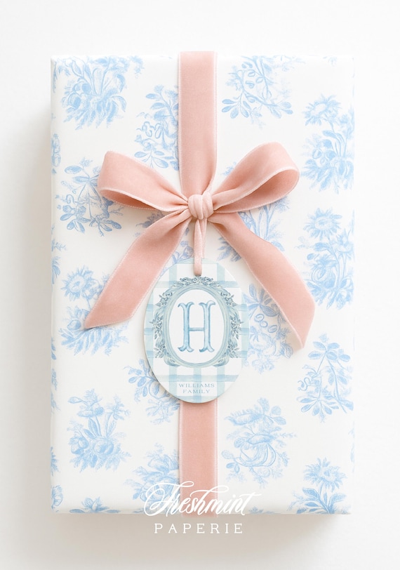 Personalized Monogram Gift Tags: Set of 24