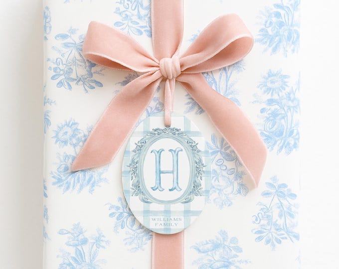 Personalized Monogram Gift Tags: Set of 24