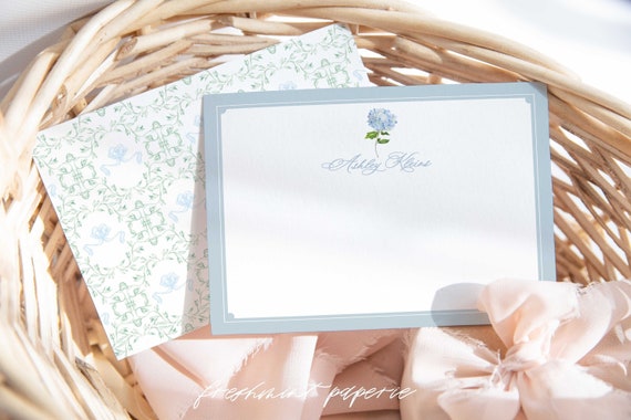 Hydrangea Personalized Stationery - Hydrangea Note Cards - Hydrangea Stationery Note Cards - Hydrangea Flowers - Hydrangea - set49