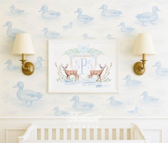 Deer wall art, Deer antlers Wall Art, Nursery name print, Deer Monogram Art Print, Whitetails nursery wall art, Buck wall art for nursery