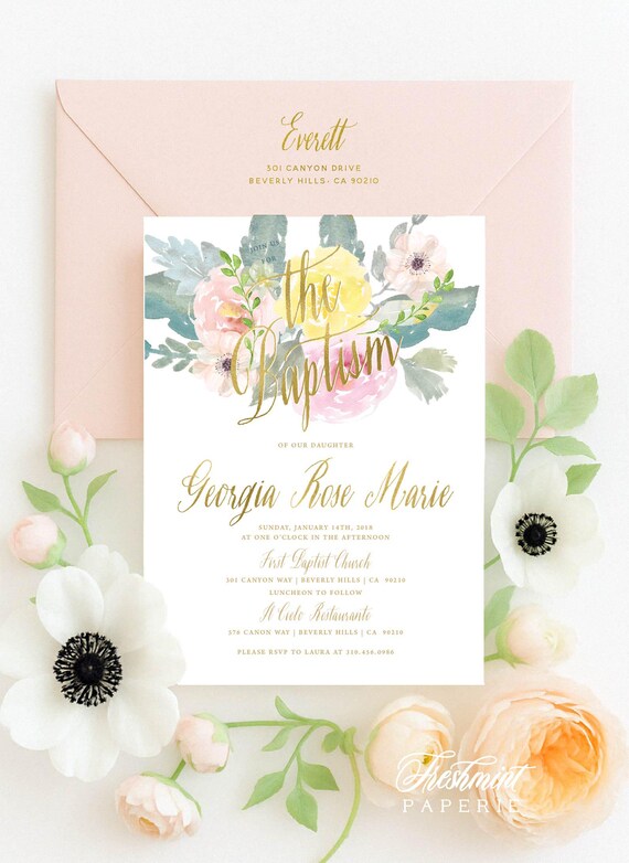Baptism invitation - Christening invitation - Dedication invitation - Baptism - Christening - Dedication invite - 130