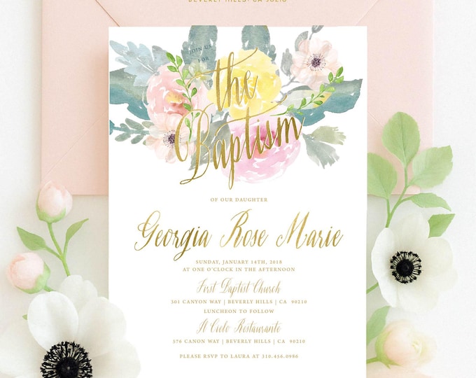 Baptism invitation - Christening invitation - Dedication invitation - Baptism - Christening - Dedication invite - 130