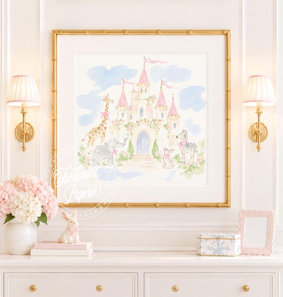 Nursery Wall Art, Safari, Castle, Grandmillennial, Chinoiserie
