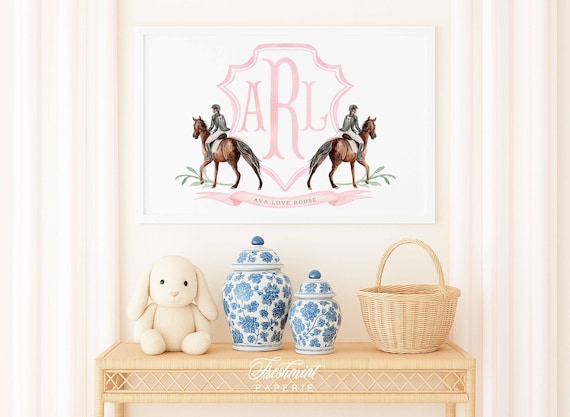 Horse Derby wall art, Derby Wall Art, Nursery name print, Horse Racing Wall art, Custom nursery wall art, Equestrian wall art