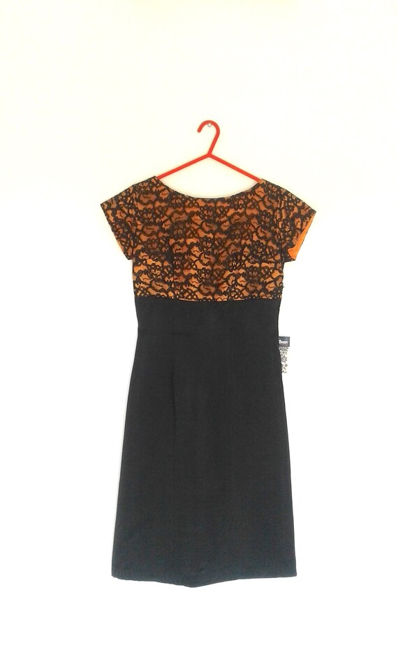 1950's satin and lace cocktail dress