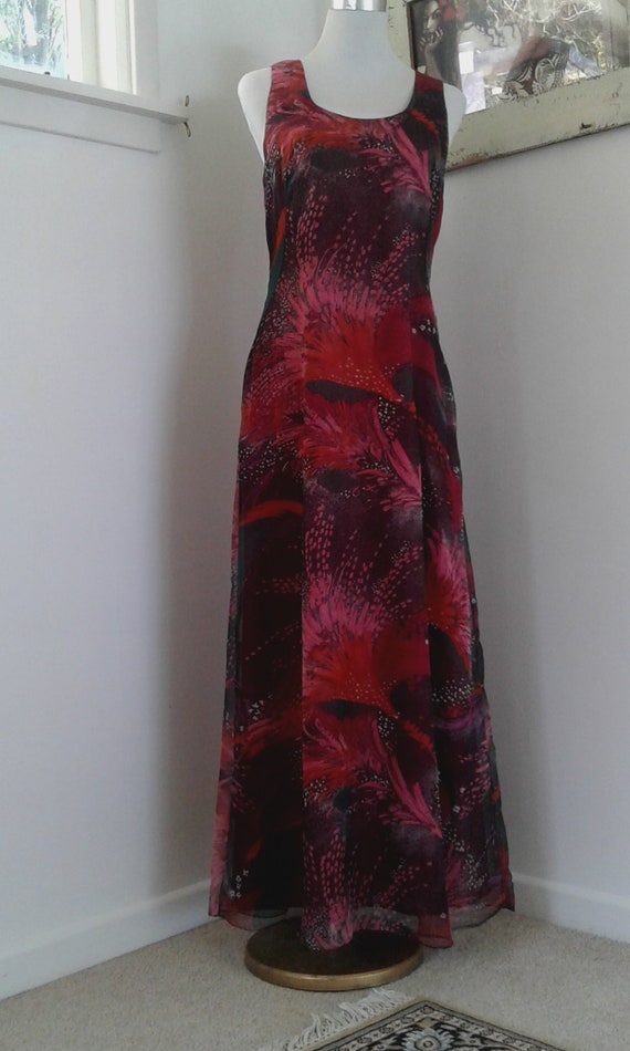 1970's Chiffon Maxi Dress and Cape