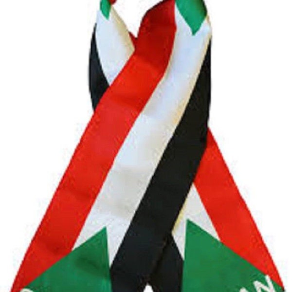 Sudan Sudanese Country Lightweight Flag Printed Knitted Style Scarf 8"x60"