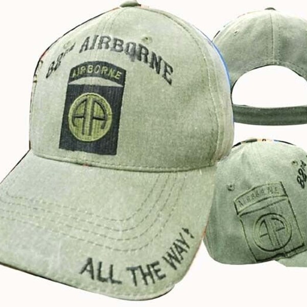 Official U.S. Army 82ND Airborne Olive Drab Green Hat Embroidered (100% COTTON) Licensed