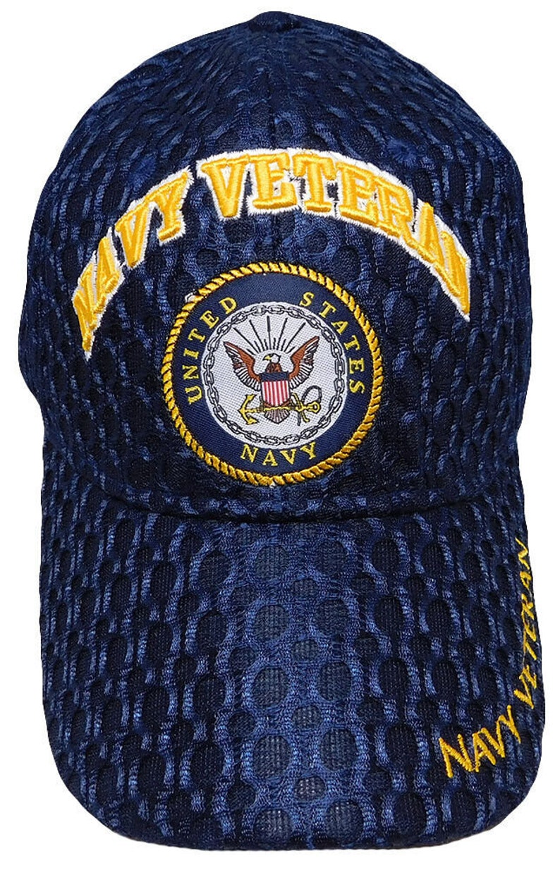 Infinite Hats US Navy Veteran Adjustable Mesh Baseball Cap - Black
