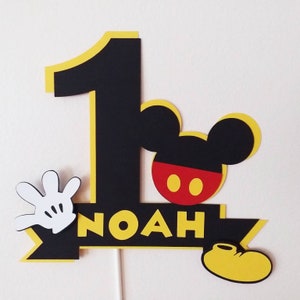 Mickey Mouse Cake Topper. Custom Mickey Mouse. Club House Party Decorations. Birthday Cake Topper. Birthday ONE YEAR OLD Cake Topper.