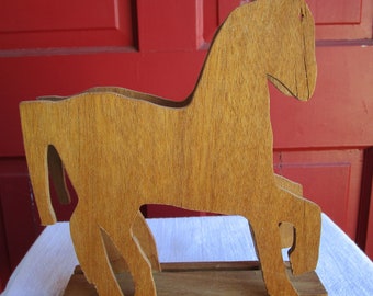 Horse Napkin Holder Vintage Wooden Letter Holder Shaped like a Horse