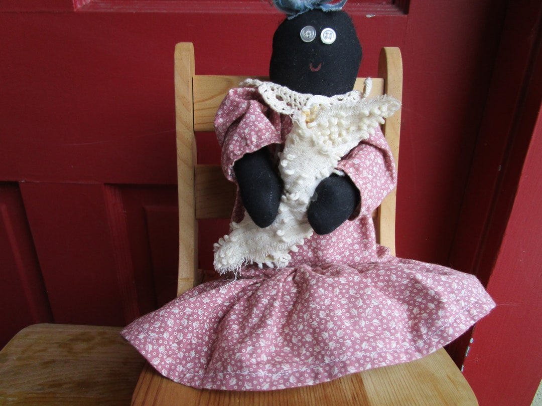 Black Cloth Doll Vintage Black Ragg Doll African Americian Collectibles