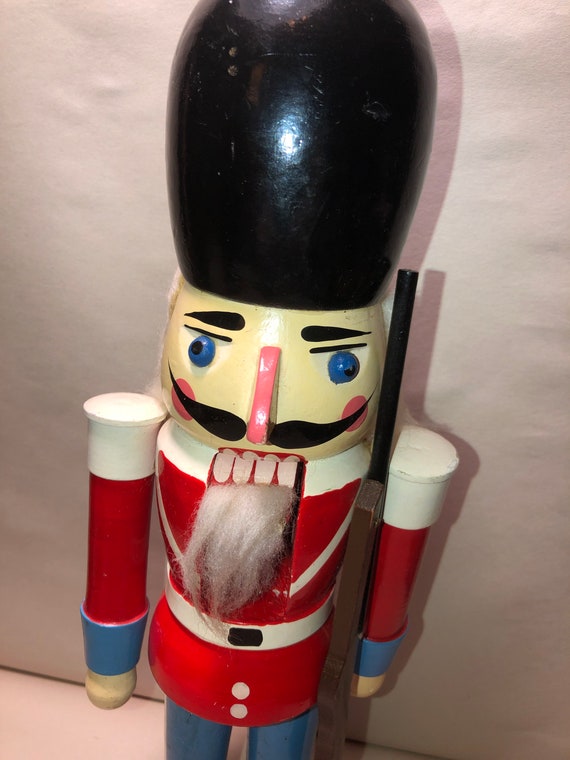 Vintage wood Royal Guard Nutcracker Wooden military toy Etsy