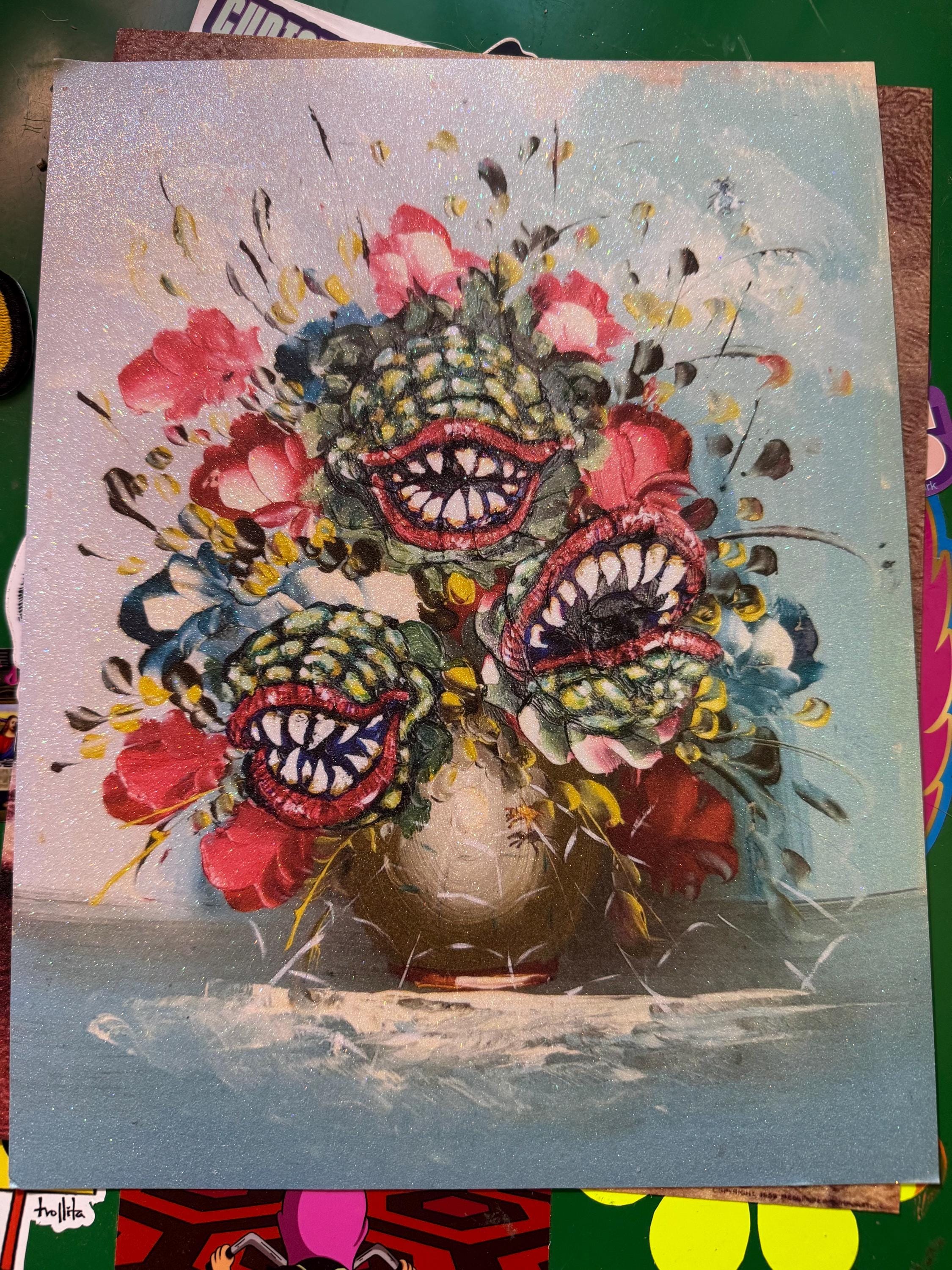 Thrift Store Rehab Altered Art Audrey 2 Man Eating Plant Bouquet