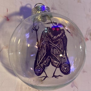 Mothman glass ball Christmas tree ornament