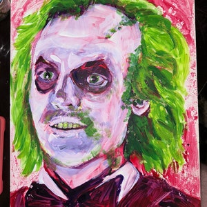 Beetlejuice portrait paper art print