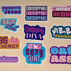 LaughErMations 3” funny adult stickers 2pk