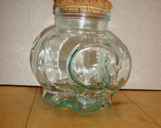 Vintage Glass Elephant Jar Etsy