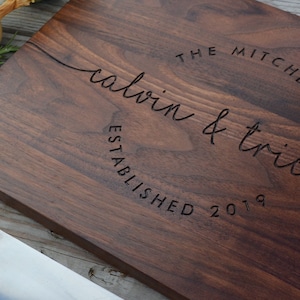 Personalized Engraved Cutting Board | Custom Wedding Gift | Walnut Wood | Anniversary Gift | Newlywed | Housewarming
