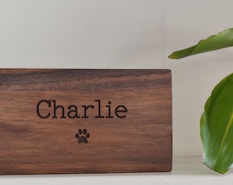 Walnut Wood Pet Urn | Memorial Box | Simple | Cat | Dog | Personalized |  Custom Engraved | Cremation Urn