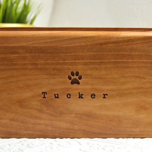 Simple Personalized Pet Urn, Memorial Box, Dog, Cat, Cherry, Walnut Wood, Custom Engraved, Cremation
