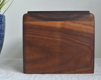 Pet Urn, Memorial Box Dog, Cat, Walnut Wood, Custom Engraved