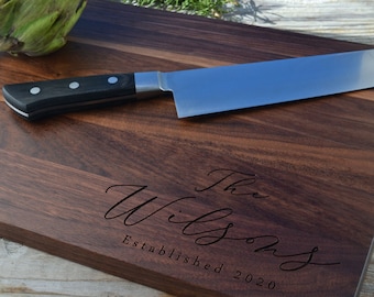Personalized Cutting Board | Cheese Board | Engraved Custom Wedding Gift | Walnut Wood | Anniversary Gift | Newlywed | Housewarming