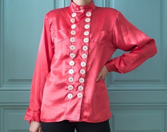 Satin blouse red