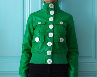 Faux leather jacket GREEN